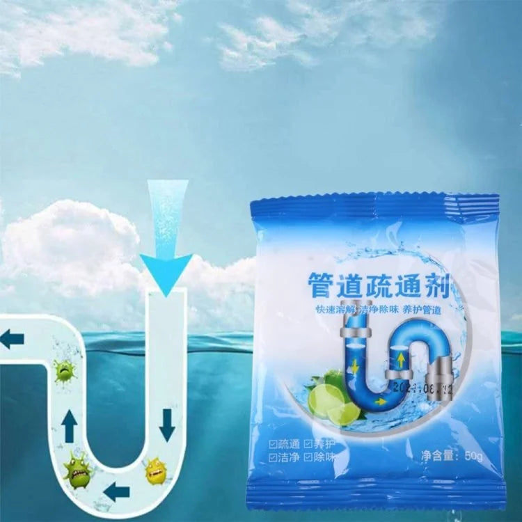 80g Drain Cleaner Powder – Powerful Sewer Pipe Dredging Agent for Kitchen, Bathroom & Toilet Drains