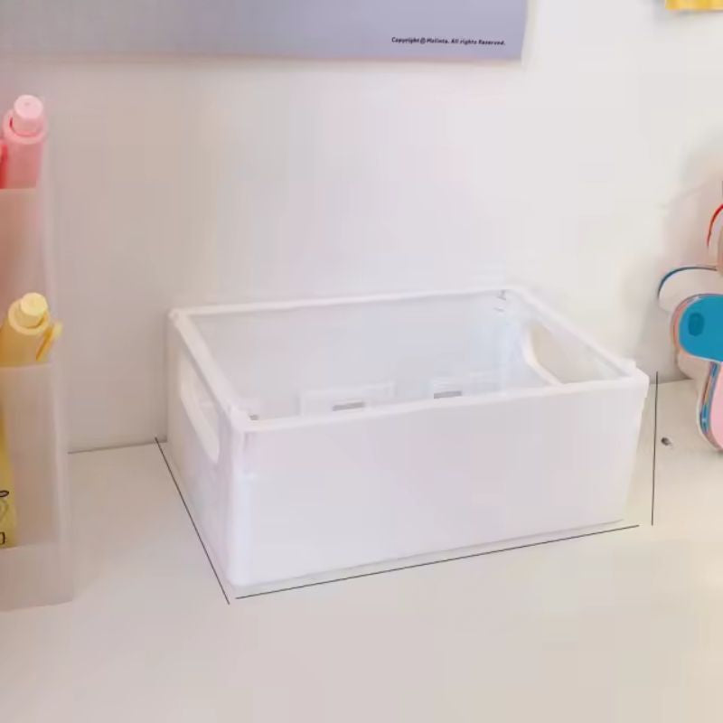 Stackable Folding Storage Bins with Lids – Collapsible Double-Door Cabinet Organizer with Wheels – Multi-Purpose Plastic Toy Box & Desktop Stationery Container for Home, Office, and Nursery