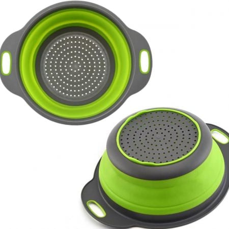 Silicone Folding Plastic Colander Strainer Kitchen 23 x 11 cm