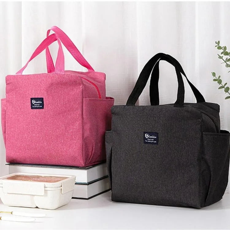 Portable Insulated Lunch Bag with Dual Side Pockets – Thermal Lunch Tote for Work, School, Office & Picnic