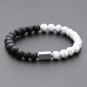 Bracelet unisexe en perles rectangulaires 3D en pierre naturelle (EGBT035)