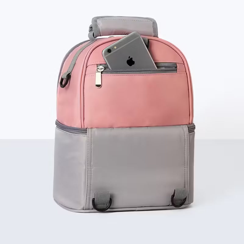 Sac isotherme double couche pour tire-lait et aliments pour bébé : Sac à dos isotherme de maternité avec conservation optimale des biberons (EGB243) 