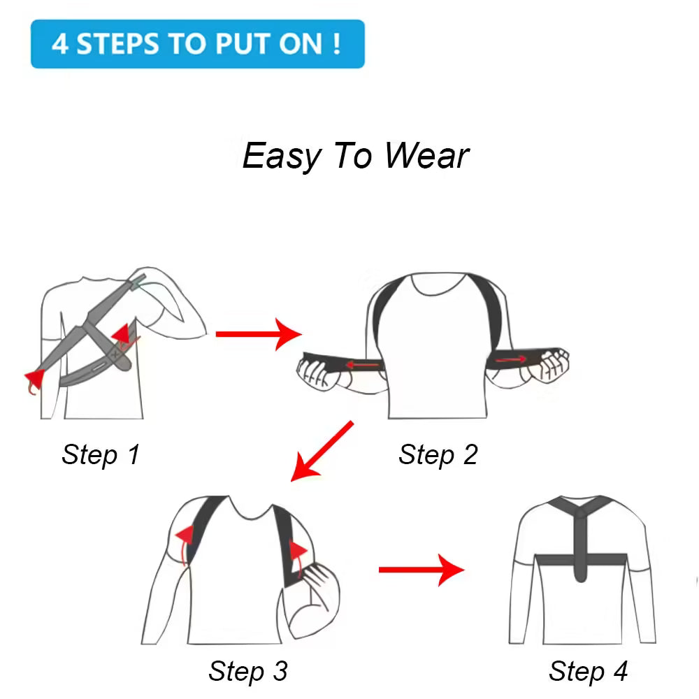 Adjustable Posture Corrector for Men and Women - Prevents Hunchback, Supports Shoulders and Spine
