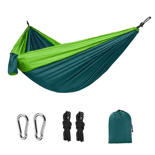 Adventure-Ready Portable Camping Hammock - High Strength Parachute Fabric, Nylon Color Matching, Single Person Hanging Bed