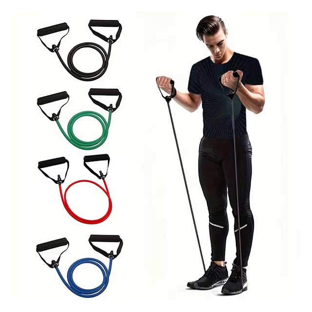 4-Level Resistance Band with Handles – Adjustable Fitness Band for Home Workouts, Strength Training, Yoga & Pilates