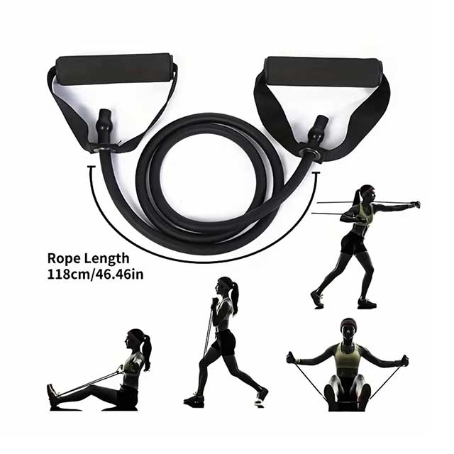 4-Level Resistance Band with Handles – Adjustable Fitness Band for Home Workouts, Strength Training, Yoga & Pilates