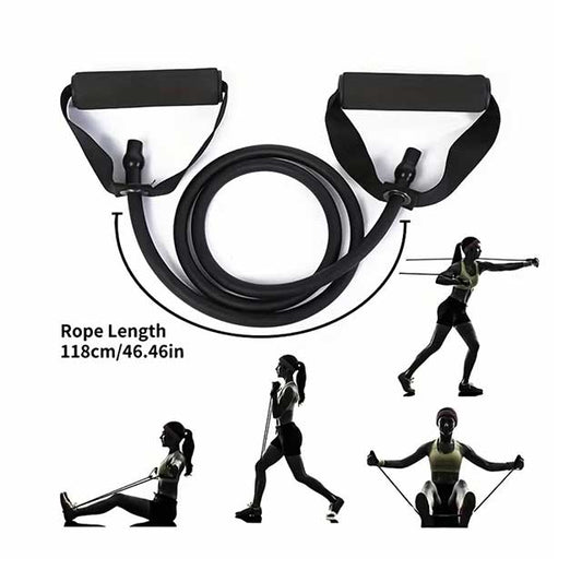4-Level Resistance Band with Handles – Adjustable Fitness Band for Home Workouts, Strength Training, Yoga & Pilates