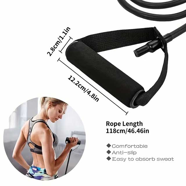 4-Level Resistance Band with Handles – Adjustable Fitness Band for Home Workouts, Strength Training, Yoga & Pilates