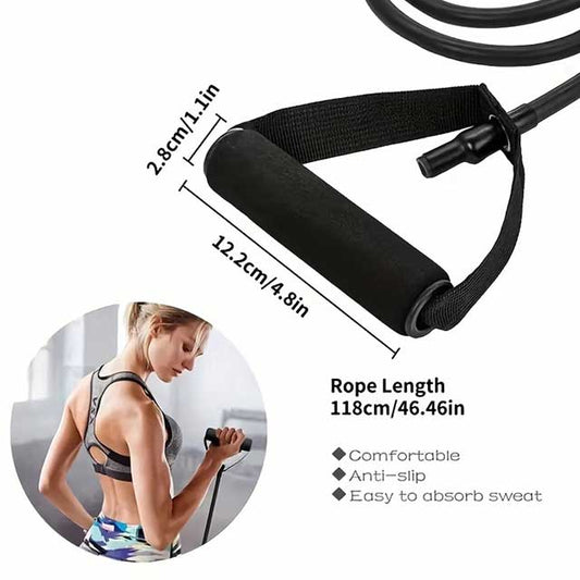 4-Level Resistance Band with Handles – Adjustable Fitness Band for Home Workouts, Strength Training, Yoga & Pilates