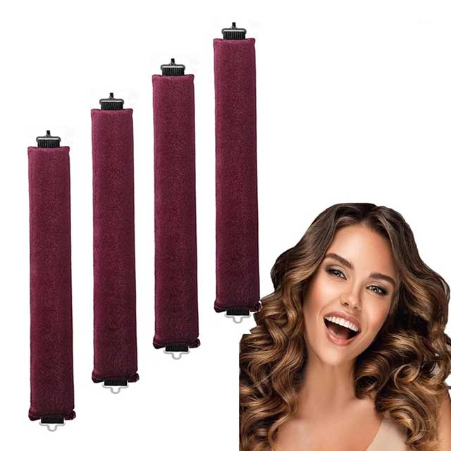 4-Piece Heatless Curling Iron Set – No-Heat Hair Curling Rods for Soft, Effortless Waves | Comfortable Overnight Hair Styling Kit