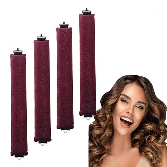 4-Piece Heatless Curling Iron Set – No-Heat Hair Curling Rods for Soft, Effortless Waves | Comfortable Overnight Hair Styling Kit