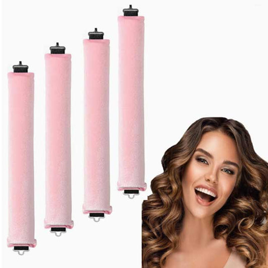 4-Piece Heatless Curling Iron Set – No-Heat Hair Curling Rods for Soft, Effortless Waves | Comfortable Overnight Hair Styling Kit