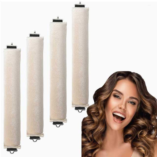 4-Piece Heatless Curling Iron Set – No-Heat Hair Curling Rods for Soft, Effortless Waves | Comfortable Overnight Hair Styling Kit