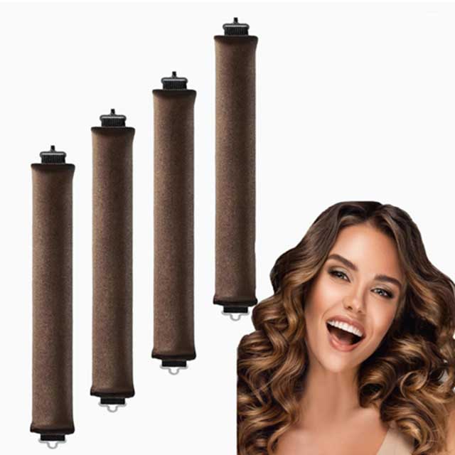 4-Piece Heatless Curling Iron Set – No-Heat Hair Curling Rods for Soft, Effortless Waves | Comfortable Overnight Hair Styling Kit