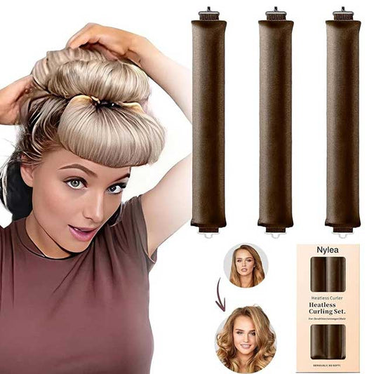 4-Piece Heatless Curling Iron Set – No-Heat Hair Curling Rods for Soft, Effortless Waves | Comfortable Overnight Hair Styling Kit