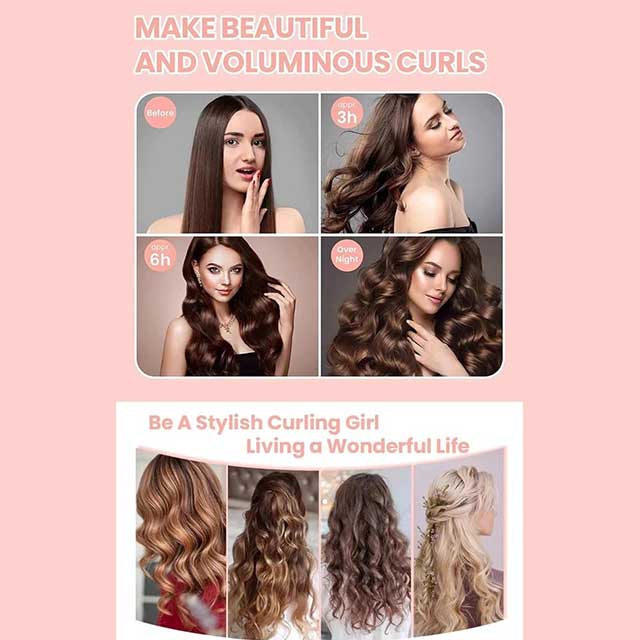 4-Piece Heatless Curling Iron Set – No-Heat Hair Curling Rods for Soft, Effortless Waves | Comfortable Overnight Hair Styling Kit