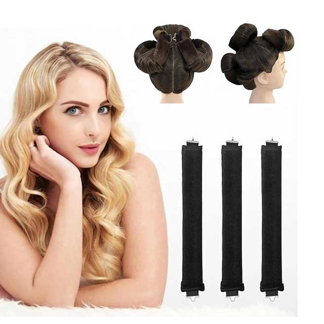 4-Piece Heatless Curling Iron Set – No-Heat Hair Curling Rods for Soft, Effortless Waves | Comfortable Overnight Hair Styling Kit