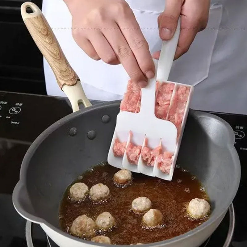 4-Slot Kitchen Rice Ball & Meatball Maker – Multifunctional Plastic Scoop & Filling Tool – DIY Food Mold for Quick Meal Prep