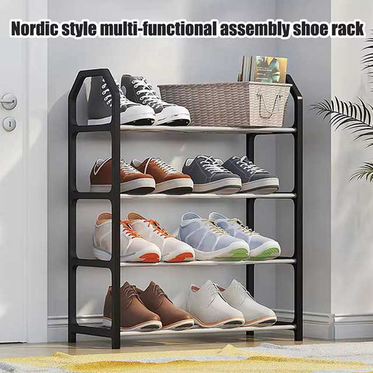 4-Tier Floor Assembly Shoe Rack – Creative Home Storage Rack for Dormitory and Doorway – Storage Shoe Cabinet with Components