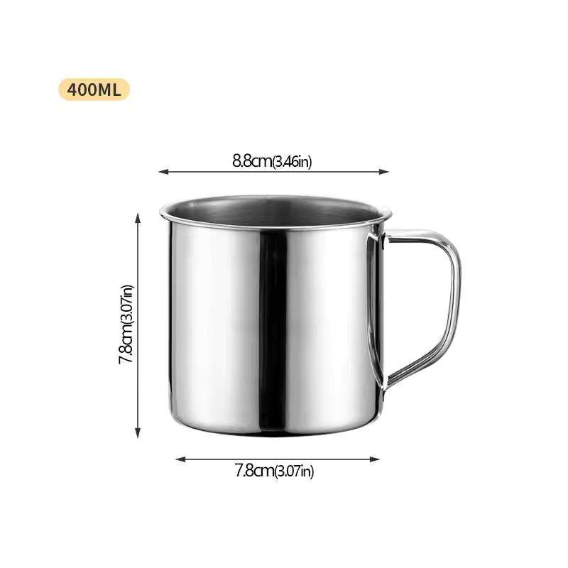 400ml Portable Stainless Steel Travel Mug – Insulated Metal Coffee Cup for Camping & Travel – Multi-Use Drinking Tumbler for Water, Milk, & Tea – Durable Outdoor Survival Mug