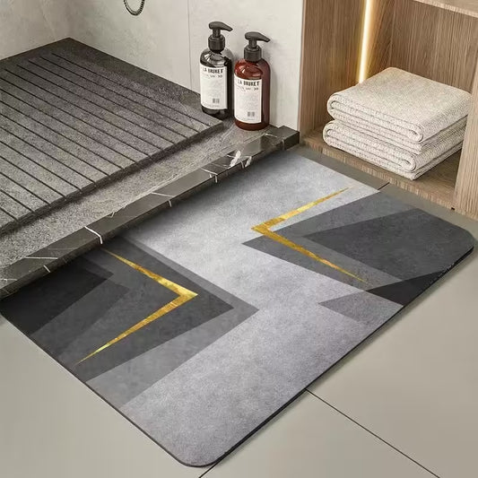 40*60cm Rectangular Absorbent Anti Slip Rubber Quick Dry Bath Mat (EGM003)