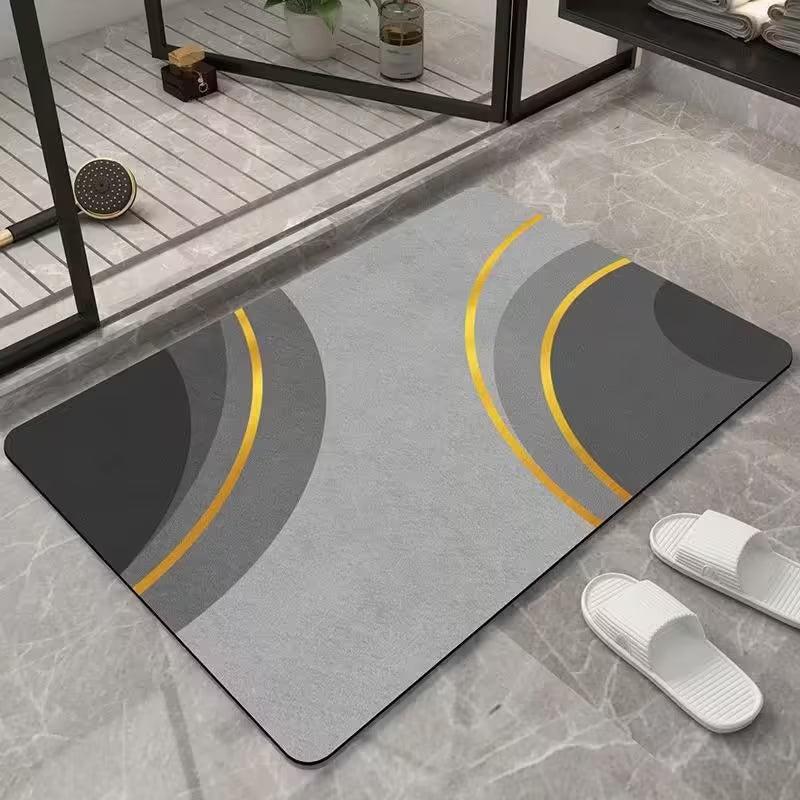 40*60cm Rectangular Absorbent Anti Slip Rubber Quick Dry Bath Mat (EGM039)