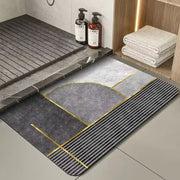 Tapis de bain rectangulaire absorbant et antidérapant en caoutchouc à séchage rapide 40*60cm (EGM045)