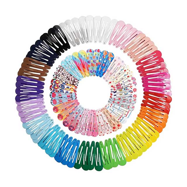 40Pcs Snap Hair Clips for Baby Girls – 2 Inch Candy Color Glossy No-Slip Metal Hair Barrettes & Pins