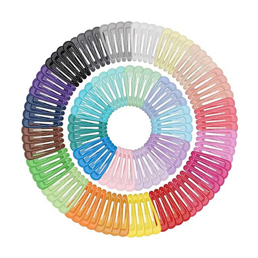 40Pcs Snap Hair Clips for Baby Girls – 2 Inch Candy Color Glossy No-Slip Metal Hair Barrettes & Pins