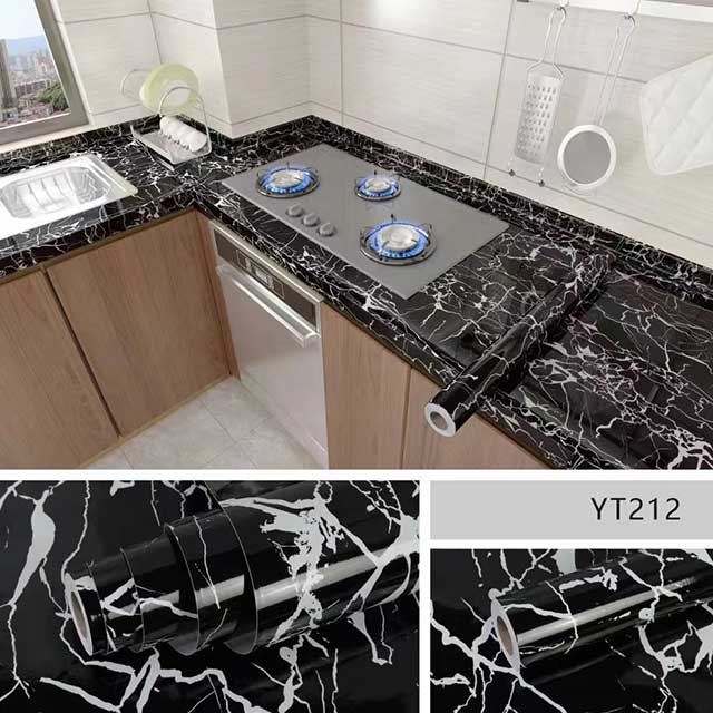 40cm Marble Kitchen Oil-Proof Wallpaper – Waterproof Self-Adhesive Countertop & Cabinet Wall Sticker
