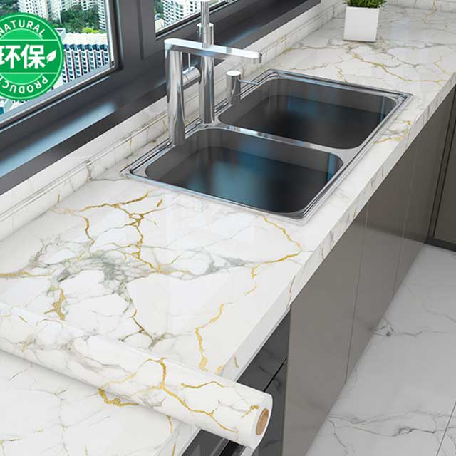 40cm Marble Kitchen Oil-Proof Wallpaper – Waterproof Self-Adhesive Countertop & Cabinet Wall Sticker