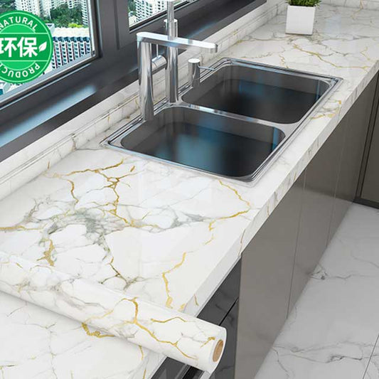 40cm Marble Kitchen Oil-Proof Wallpaper – Waterproof Self-Adhesive Countertop & Cabinet Wall Sticker