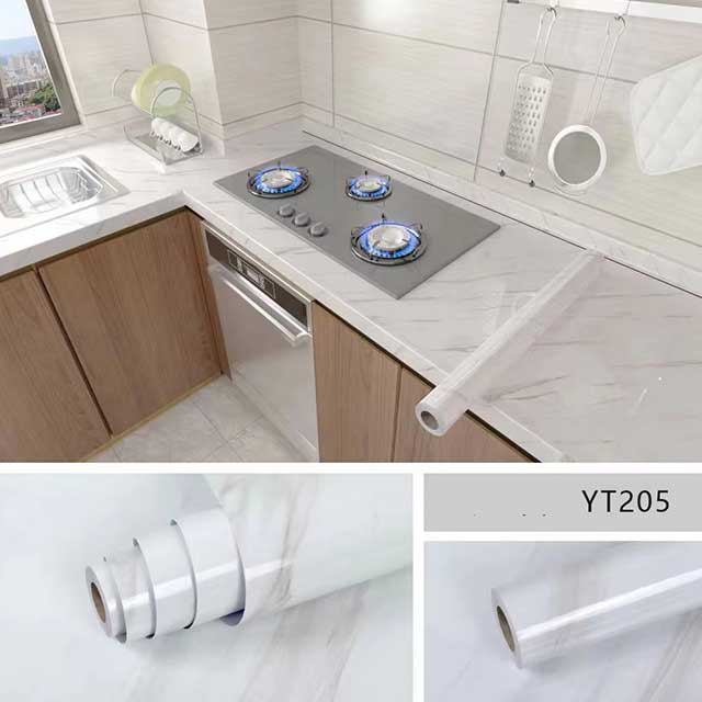 40cm Marble Kitchen Oil-Proof Wallpaper – Waterproof Self-Adhesive Countertop & Cabinet Wall Sticker
