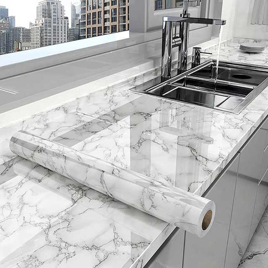 40cm Marble Kitchen Oil-Proof Wallpaper – Waterproof Self-Adhesive Countertop & Cabinet Wall Sticker