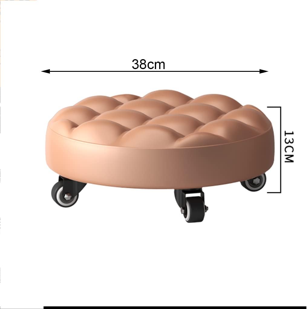Tabouret de travail bas roulant – Siège pivotant robuste avec roulettes – Tabouret ergonomique bas pour la réparation automobile, le garage, la maison et l'extérieur