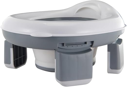 New 3-in-1 Travel Potty – Silicone Foldable Baby Training Seat – Safe & Portable Outdoor Toilet for Children – Compact Toddler Commode (Blue/Gray/Pink)