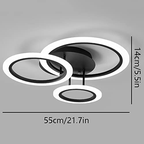 Modern 3-Ring LED Ceiling Light with 3 Extra Circle Lamps – Contemporary Flush Mount Ceiling Fixture | 55cm
