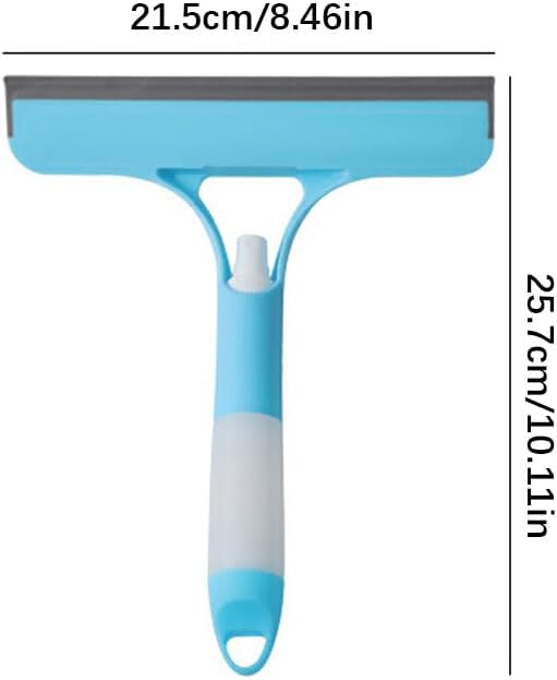 3-in-1 Multi-Functional Glass Cleaner – Built-in Watering Can & Integrated Scraper – All-Purpose Window Squeegee for Home, Bathroom, and Car (White/Blue/Yellow)