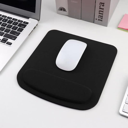 Ergonomic Computer Gaming Mouse Pad with Integrated Wrist Support – Ultra-Comfortable Solid Color Mouse Mat – Pressure-Relieving Wrist Pad for Office & Gaming – Lightweight & Superior Quality (Black / Grey)