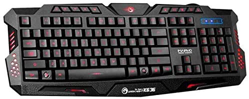 لوحة مفاتيح سلكية Marvo Gaming K636 مزودة بإضاءة خلفية (غشاء) 