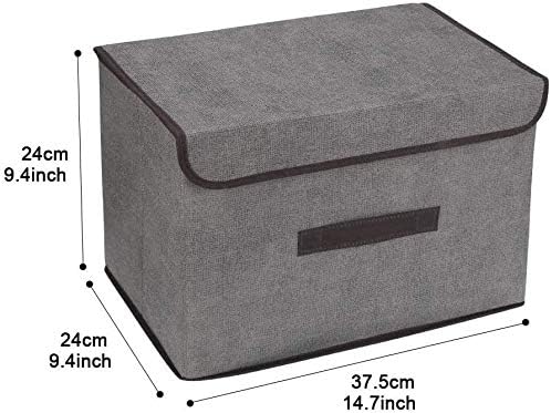 Premium Foldable Non-Woven Fabric Storage Box – Eco-Friendly Closet Organizer for Clothing, Underwear, and Socks – Multi-Purpose Gray Storage Bin for Kids' Toys and Sundries (36x24x24cm)