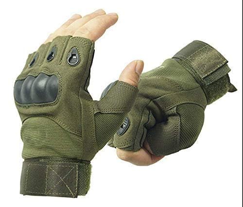 Tactical Half Finger Gloves – Fingerless Sports & Motorcycle Gloves for Cycling, Hiking, Gym & Outdoor Activities