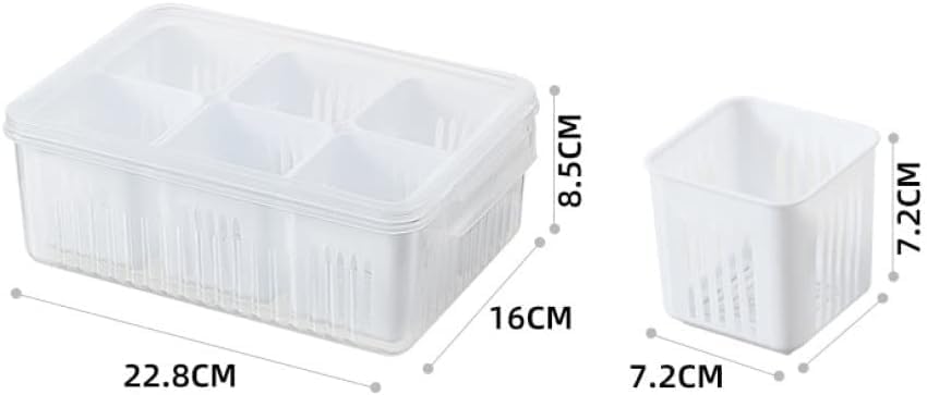 Boîte de Conservation Drainante Polyvalente pour Réfrigérateur | Organisateur de Rangement pour Gingembre, Ail et Oignon | Panier de Drainage pour Légumes de Cuisine