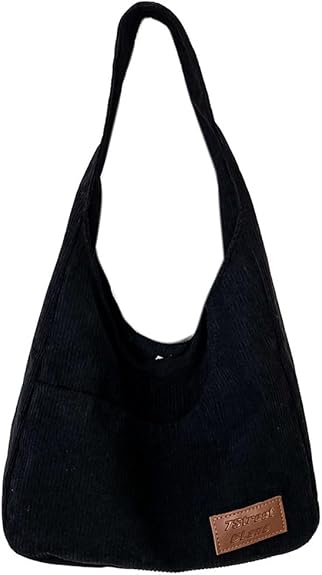 Large Corduroy Hobo Shoulder Bag for Women – Multi-Pocket Slouchy Handbag, Spacious Travel & Work Tote Bag