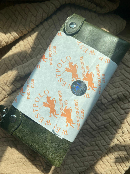 Portefeuille Westpolo Intense unisexe en cuir véritable grainé avec compartiment pour téléphone (417C)