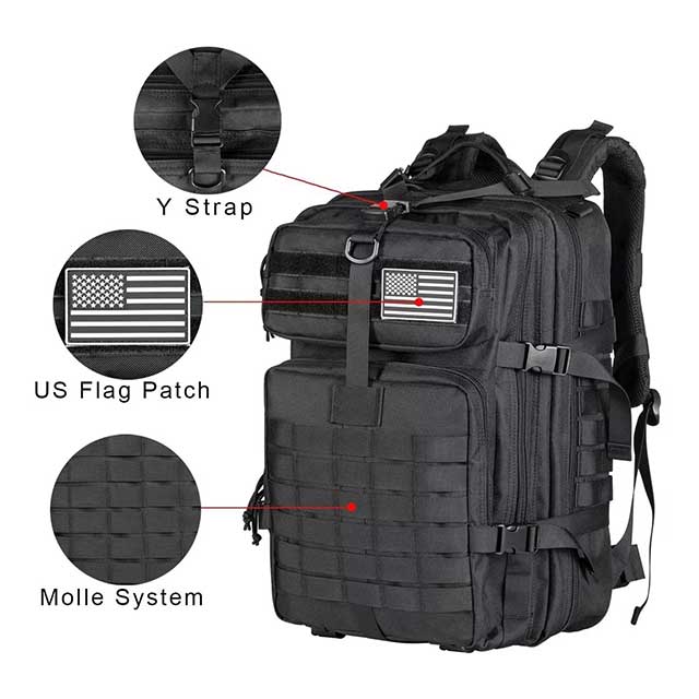 45L Tactical Backpack for Men – Military 3P MOLLE Assault Pack for Hiking, Survival, Trekking & Hunting