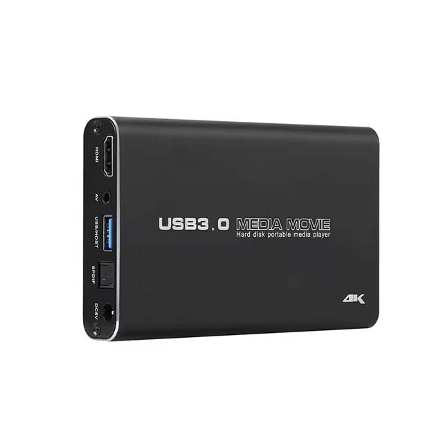 4K USB 3.0 HDD Media Player – Full HD H.265 MKV AVI WMV Support | USB & SD Compatible