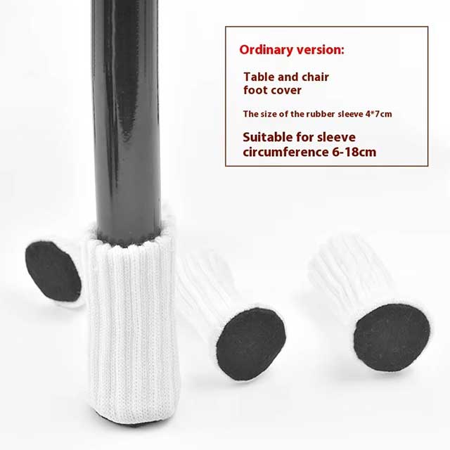 4Pcs Knitted Chair Leg Socks – Furniture Feet Covers with Anti-Slip Pads & Silent Floor Protection