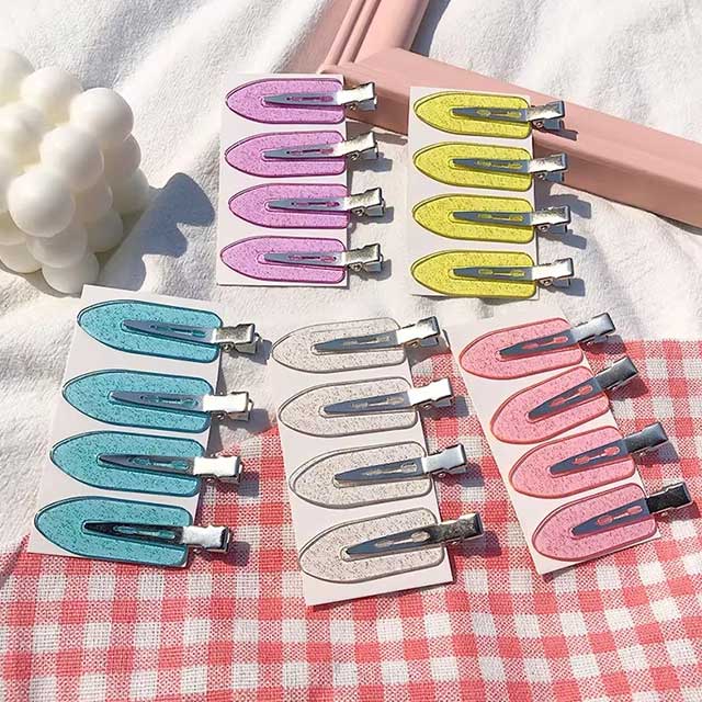 4Pcs No Bend Hair Clips Set – Seamless Hairpins for Makeup, Face Washing & Styling | Women & Girls Accessories