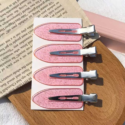 4Pcs No Bend Hair Clips Set – Seamless Hairpins for Makeup, Face Washing & Styling | Women & Girls Accessories